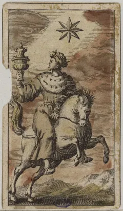 La Stella, the Star trump from a historical Florentine Minchiate pack held by Paris Musées.